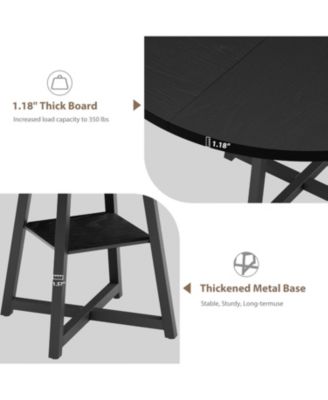 Kitchen Table Industrial Round Dining Table Set for 4 to 6 Dinner Table