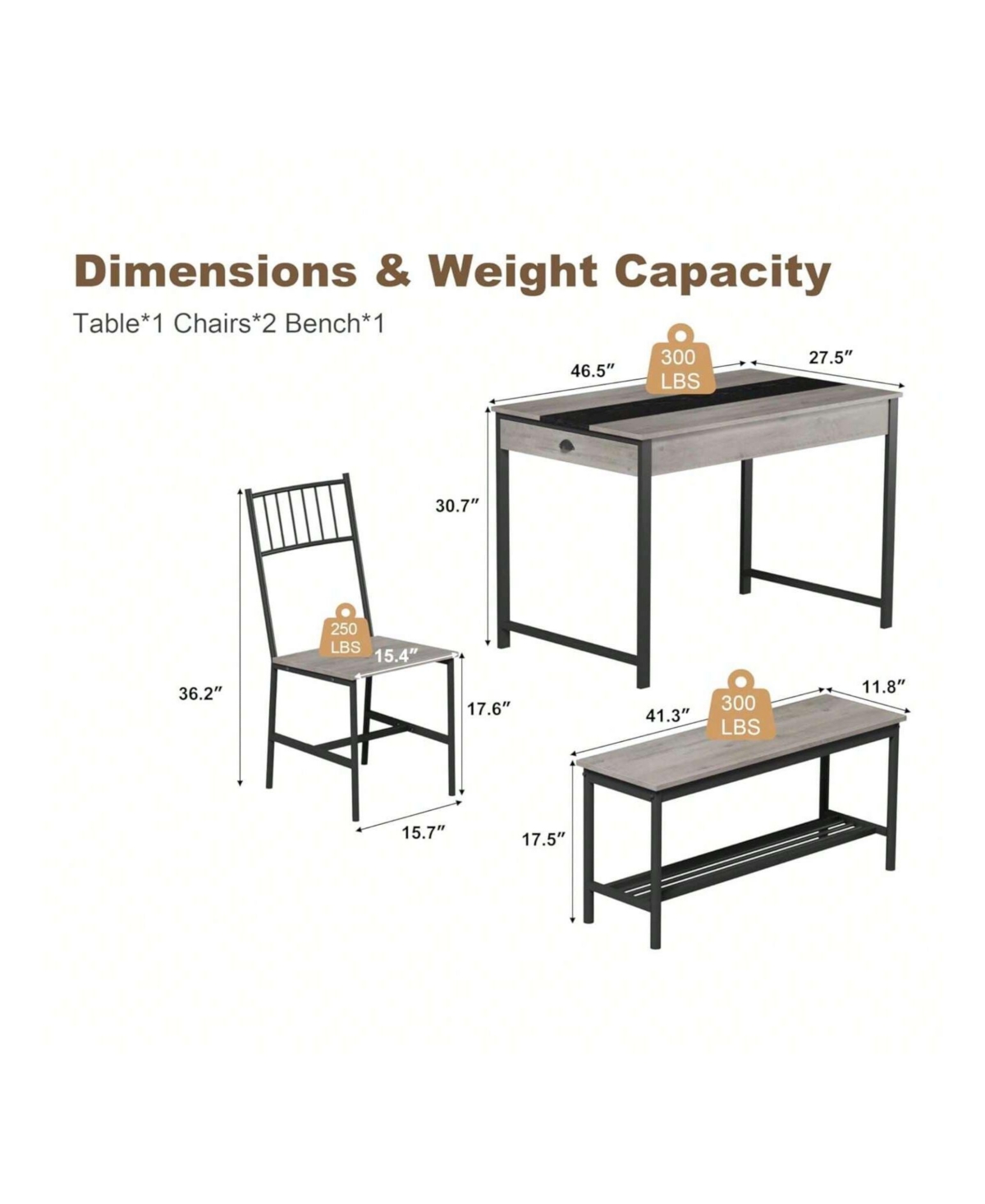 gaomon Kitchen Table Home Dining Table Set For 4 Small Kitchen Table And 2 Chairs For 4 for Dining Room, Home Office