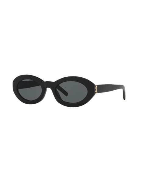 Женские солнцезащитные очки Saint Laurent Oval Sunglasses, SL M136 YS000585, цвет: Чёрный