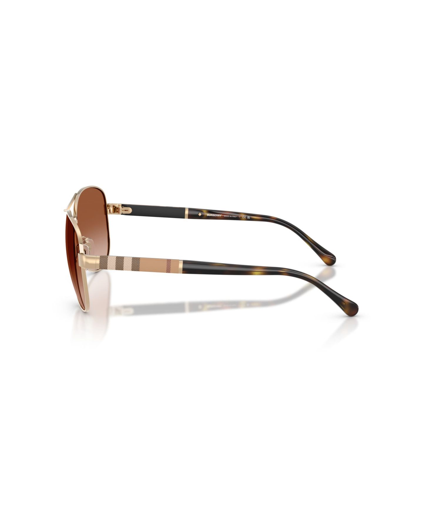 Женские солнцезащитные очки Burberry Pilot Sunglasses, BE3080, цвет: Светлый золотой — фото 3