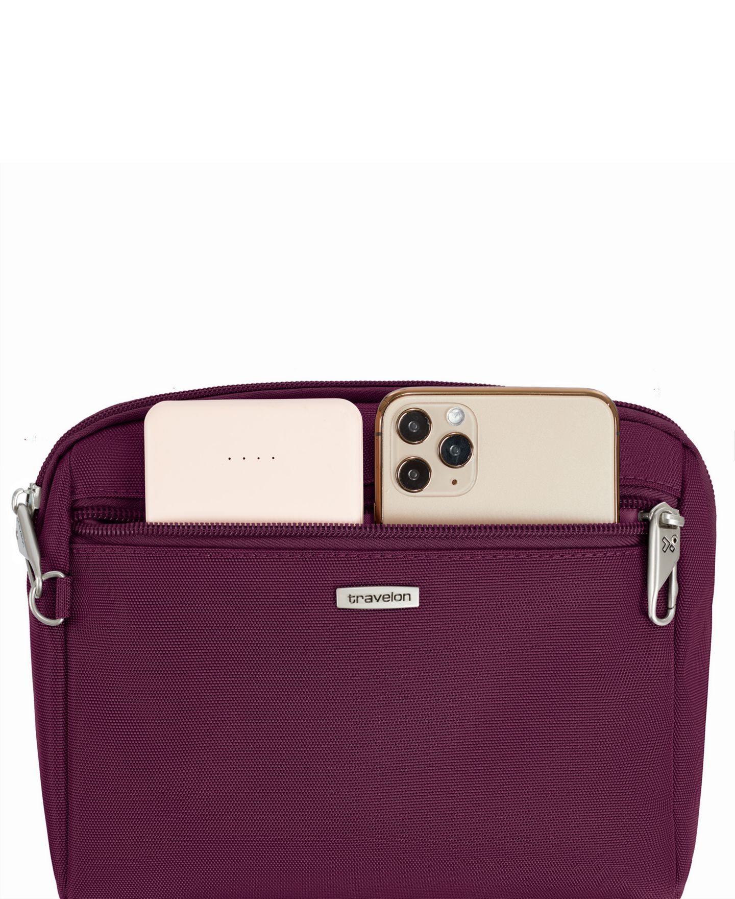 Сумка Travelon Anti-Theft Classic Convertible 8" Crossbody and Waist Pack, цвет: Бордовый — фото 12