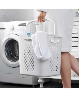 4-Tier Laundry Hamper Sorter, Vertical Laundry Baskets with Wheels, Removable, Stackable Laundry Cart, Laundry Storage Organizer for Dorm