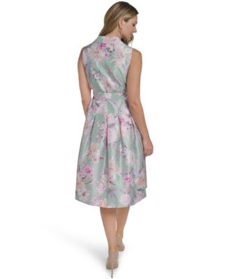 Petite Sleeveless V-Neck Wrap Shirt Dress