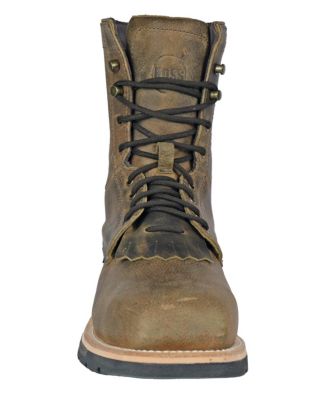Men's HOSS Brisbee Lacer 8 Inch Distressed Lace Up Kiltie Composite Toe Work Boot