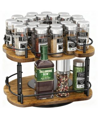 Adjustable Spice Rack for Cabinet,Sturdy Wood & Metal, Easy Assembly