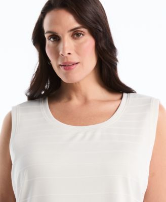 Plus Size Ottoman Knit Sleeveless Crewneck Top