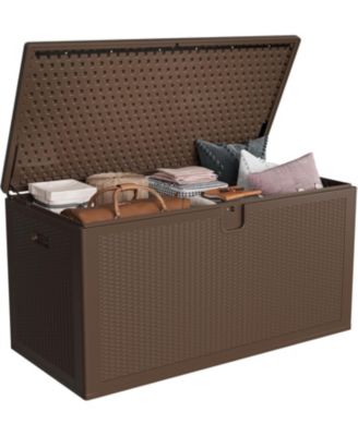 Premium Pro Edition 150 Gallon Lockable Resin DeckBox,Waterproof&UV-Resistant Outdoor Storage Box with Lockable Lid for Outdoor Cushion Storage