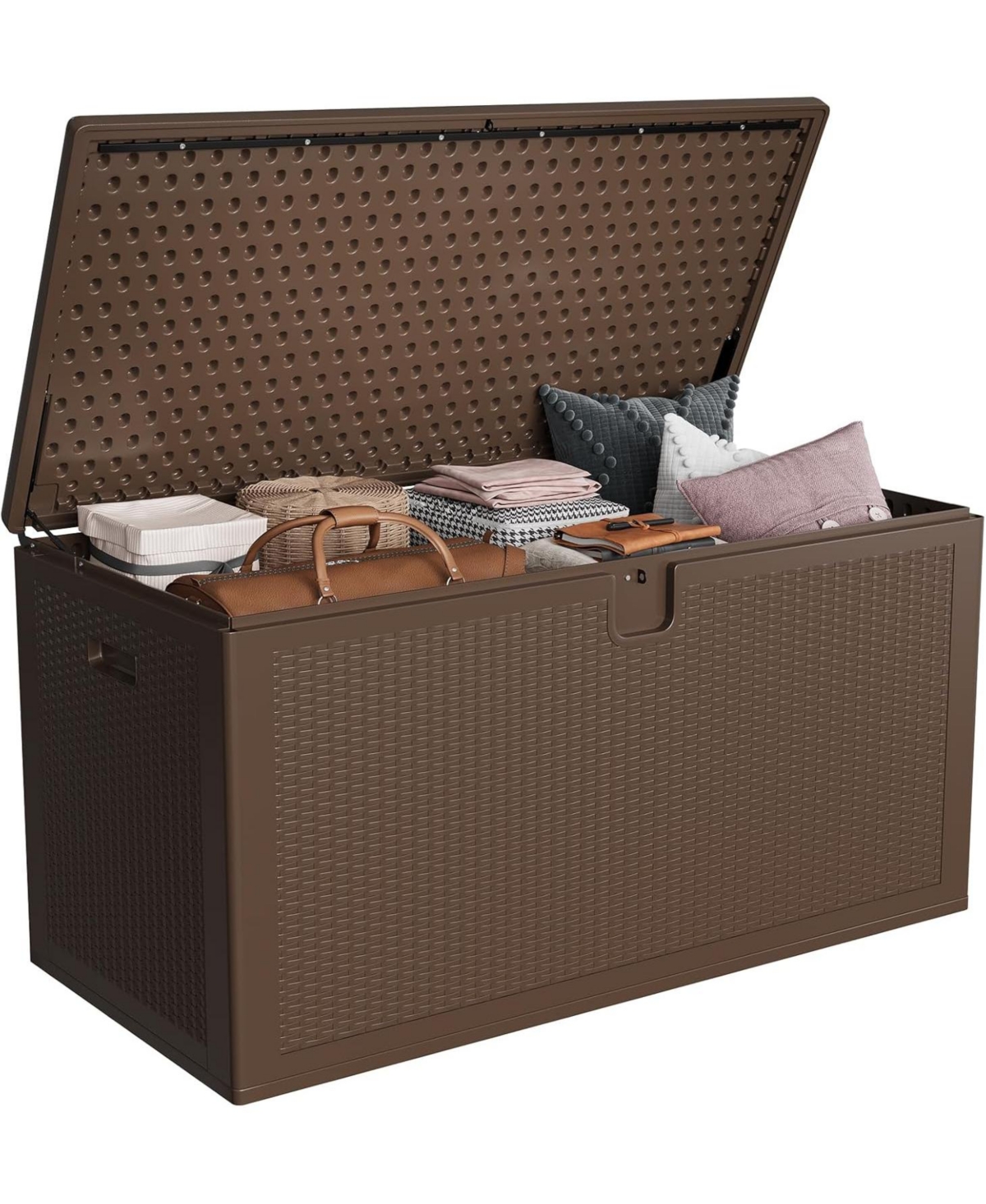 Gaomon Premium Pro Edition 150 Gallon Lockable Resin DeckBox,Waterproof&Uv-Resistant Outdoor Storage Box with Lockable Lid for Outdoor Cushion Storage