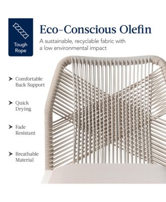 Set of 2 Indoor/Outdoor Aluminum Woven Side Dining Chairs w/ All-Weather Rope