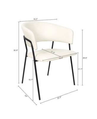 Slate Faux Leather Upholstered Dining Armchair, Set of 2