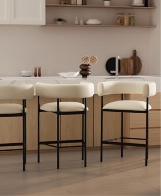 Onda 35.8" Faux Leather Upholstered Counter Stool