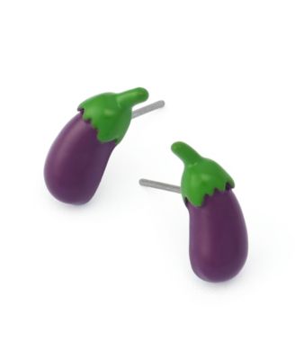 Purple Hothouse Bloom Eggplant Stud Earrings