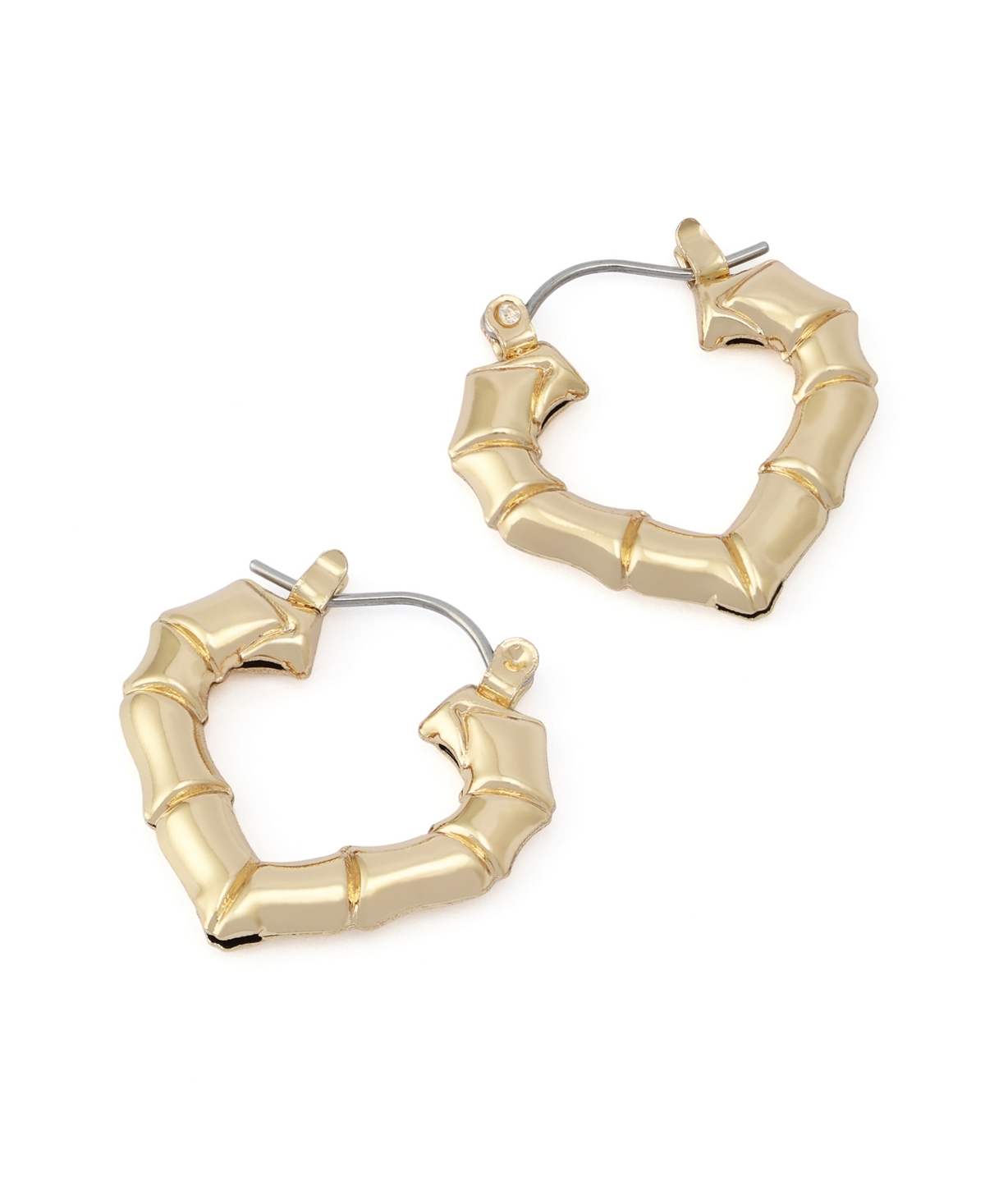 Betsey Johnson Gold Hothouse Bloom Heart Hoop Earrings