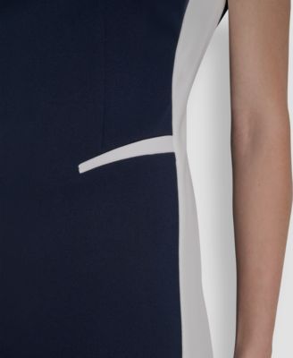Petite Sleeveless Color-Block Sheath Dress