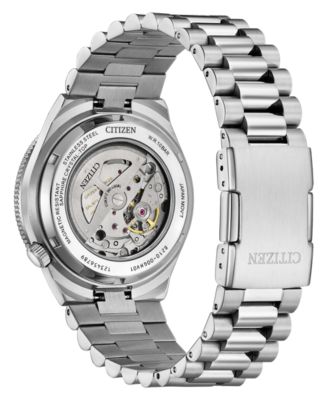 Men's Tsuyosa Shore Silver-Tone Stainless Steel Bracelet Watch, 40mm