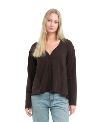 Women's Button Front Mixed Cardigan