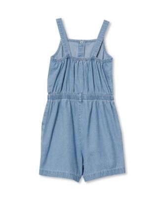 Girls Lightweight Denim Romper Dress