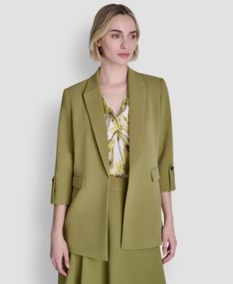 Women's Textured Notch Collar Open-Front Blazer