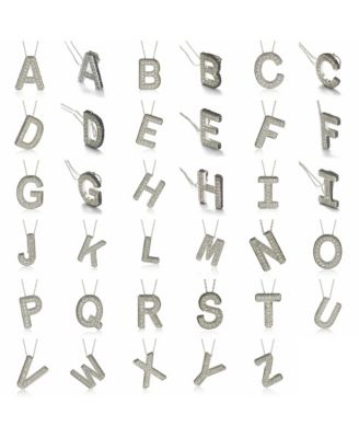 Suzy Levian Sterling Silver Sapphire 3-D Letter "G" Initial Pendant