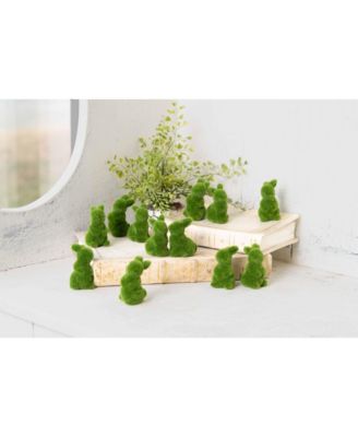 Green Moss Small Easter Bunny Figurines Set of 12