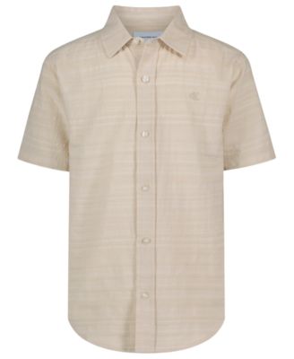 Boys' 8-20 Texture Stripe Woven Short-Sleeve Shirt