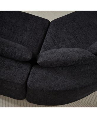 106.3-inch V-Shape Modular Sectional Sofa with Throw Pillows