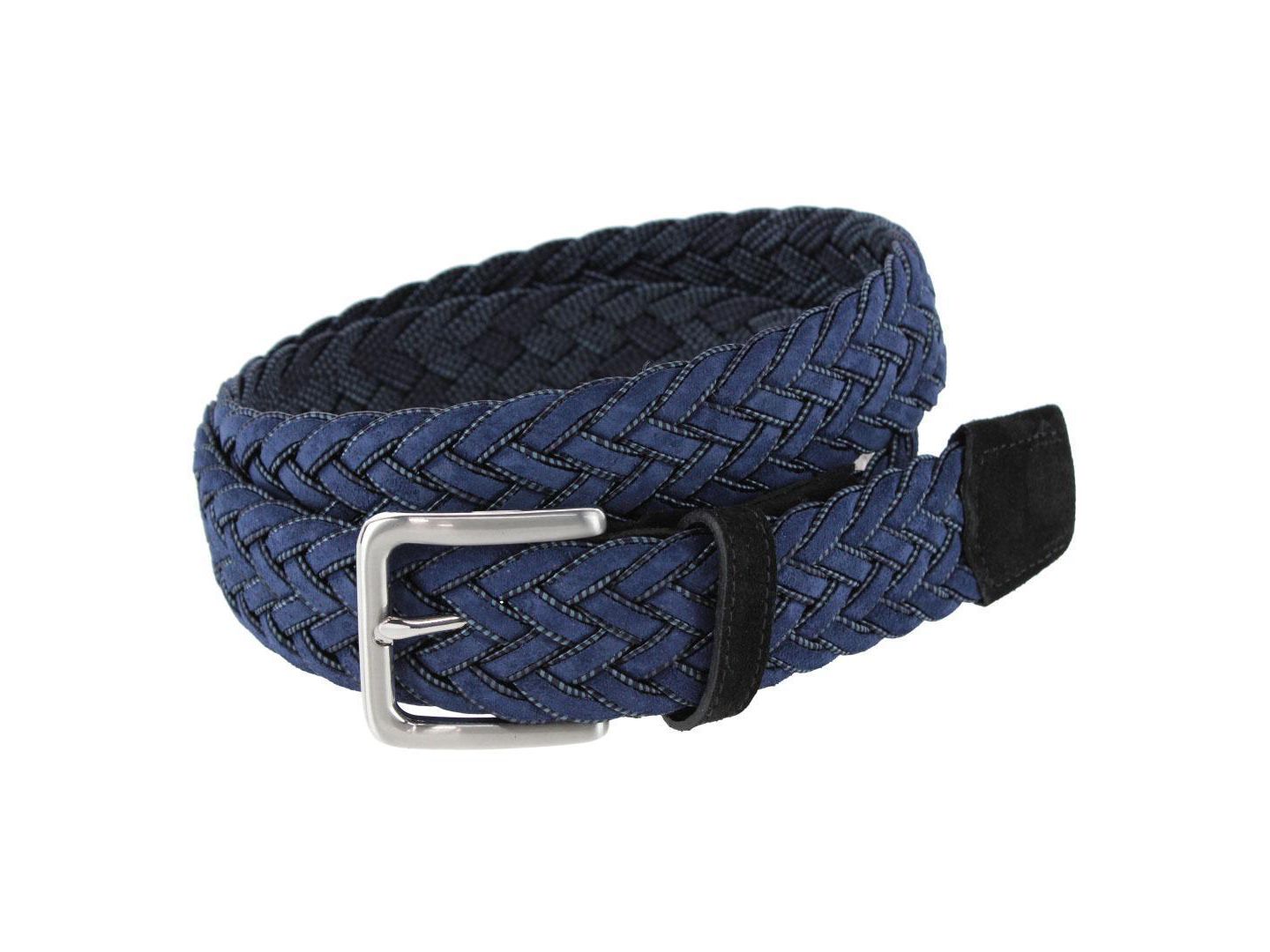 Мужской ремень TRAFALGAR Apollo Italian Braided Suede Versatile Belt, цвет: Тёмно-синий — фото 1