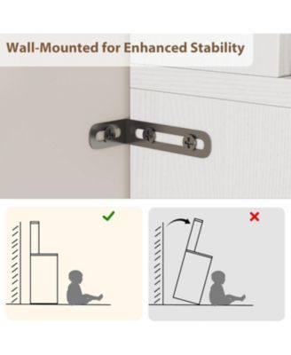 45.9" Wall-Mounted Vanity Desk with 8 Drawers & Lighted Mirror