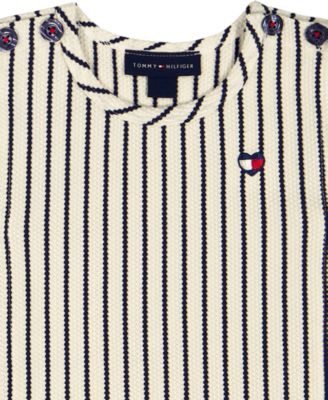 Girls' 4-6X Popcorn Pique Striped Top & Wrap Skort, 2-Piece Set