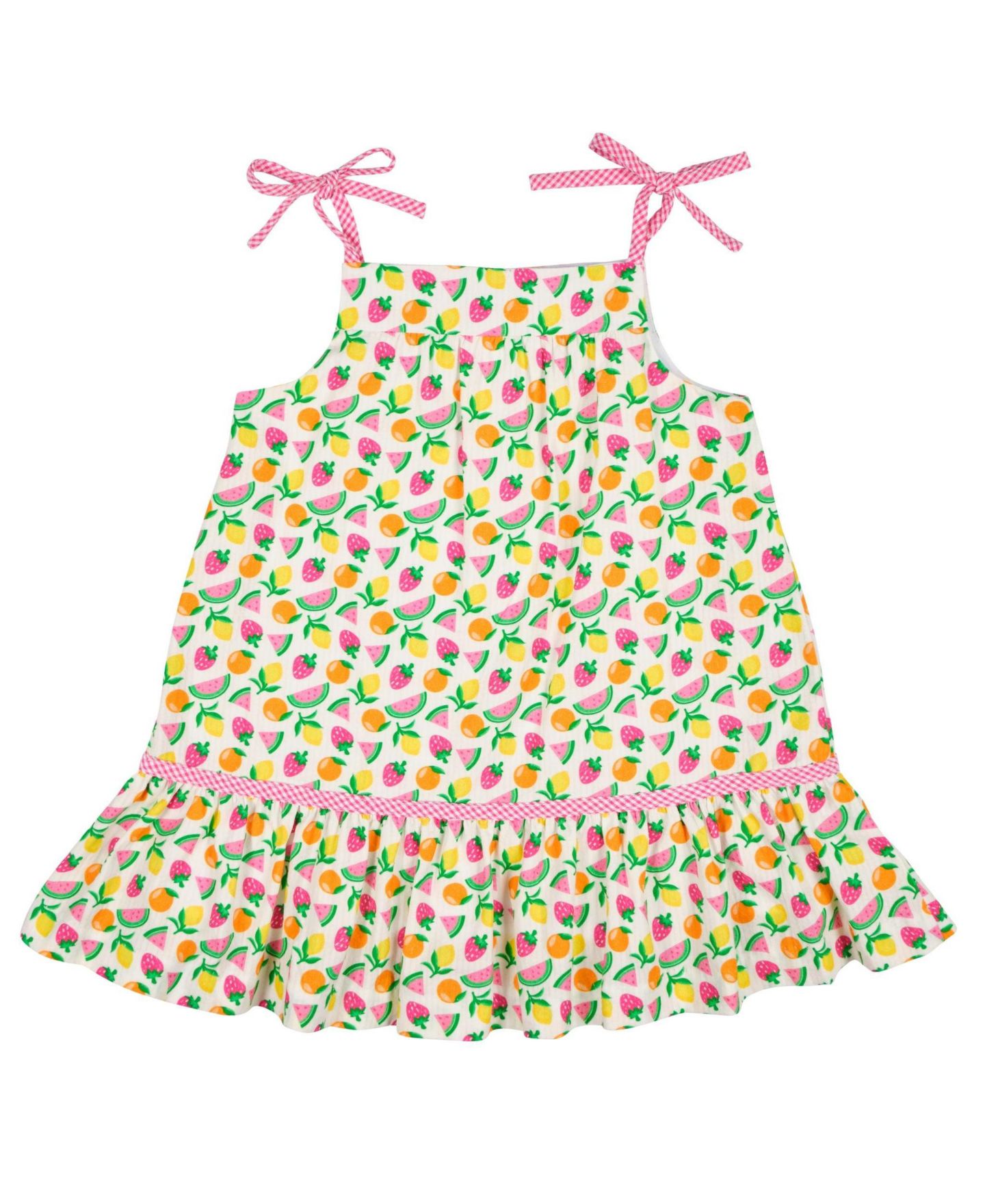 Платье Florence Eiseman Printed Seersucker Dress With Fruit для девочек, цвет: Белый — фото 2