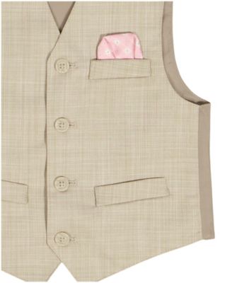 Boys' 2T-7 Sharskin Vest, Check Shirt, Pocket Square, Pants & Bowtie, 5-Piece Set