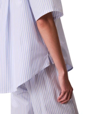 Women's Striped Short-Sleeve Pajama Shirt