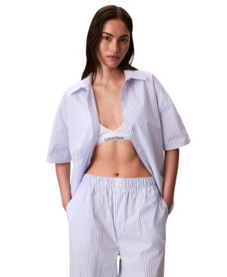 Women's Striped Short-Sleeve Pajama Shirt