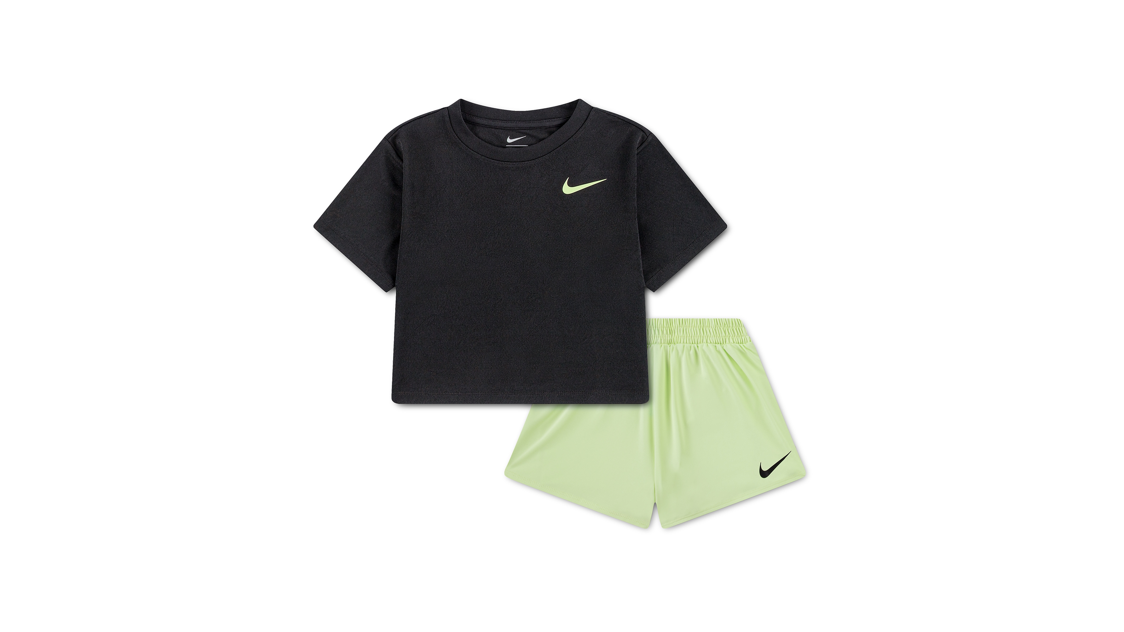 Nike Girls' Toddler 2T-4T Lace It Up Crewneck T-Shirt and Swing Shorts, 2-Piece Set