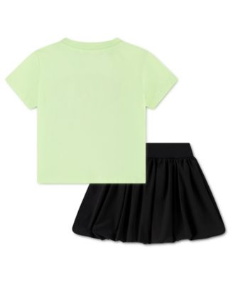 Girls' 4-6X Lace It Up Crewneck T-Shirt and Scooter Shorts, 2-Piece Set