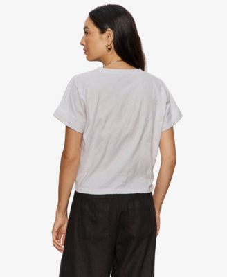 Petite All Day Tie-Front Crewneck T-Shirt