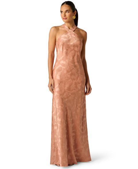 Женское платье Adrianna Halter Neck Tail Woven Ball Gown, цвет: Мокко латте