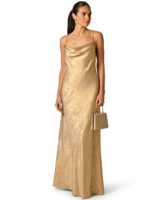 Women's Foiled Cowl Neck Ball Gown