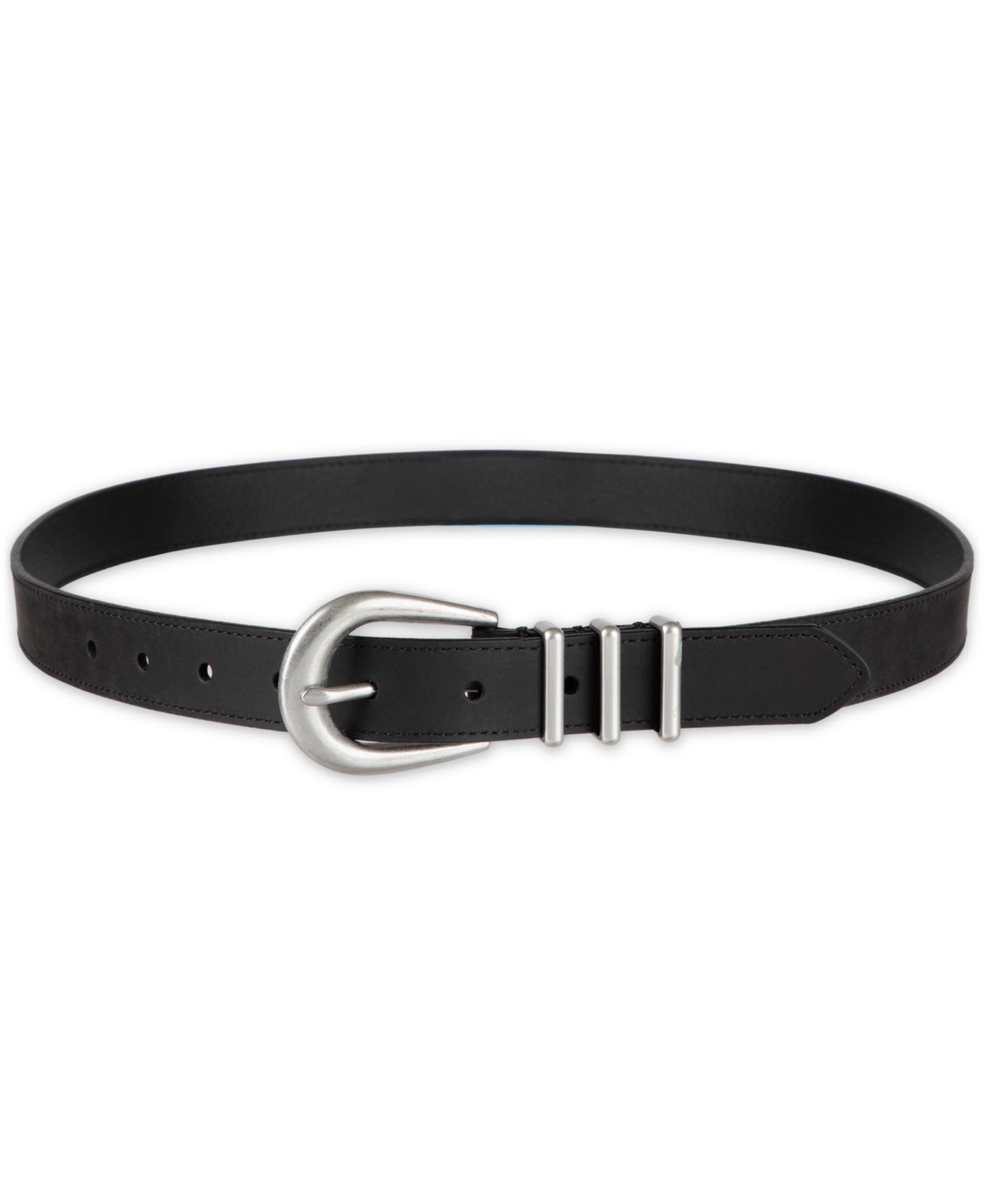 Женский ремень Levi's Skinny Triple Metal Loop Leather, цвет: Чёрный — фото 2