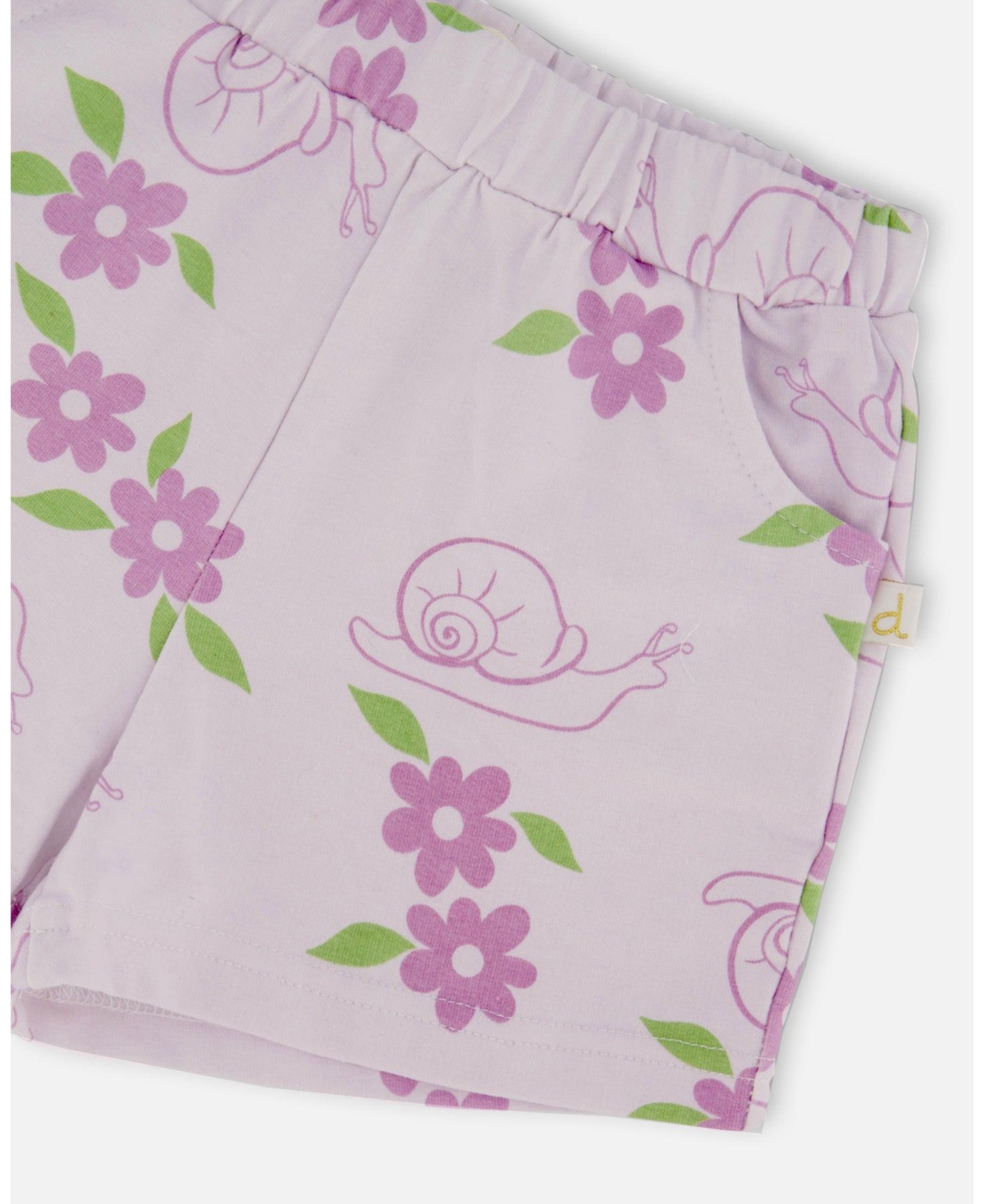 Deux par Big Girls Snails Print French Terry Shorts