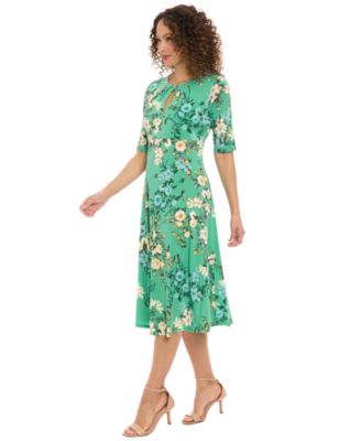 Women's Keyhole Neck Midi Dress