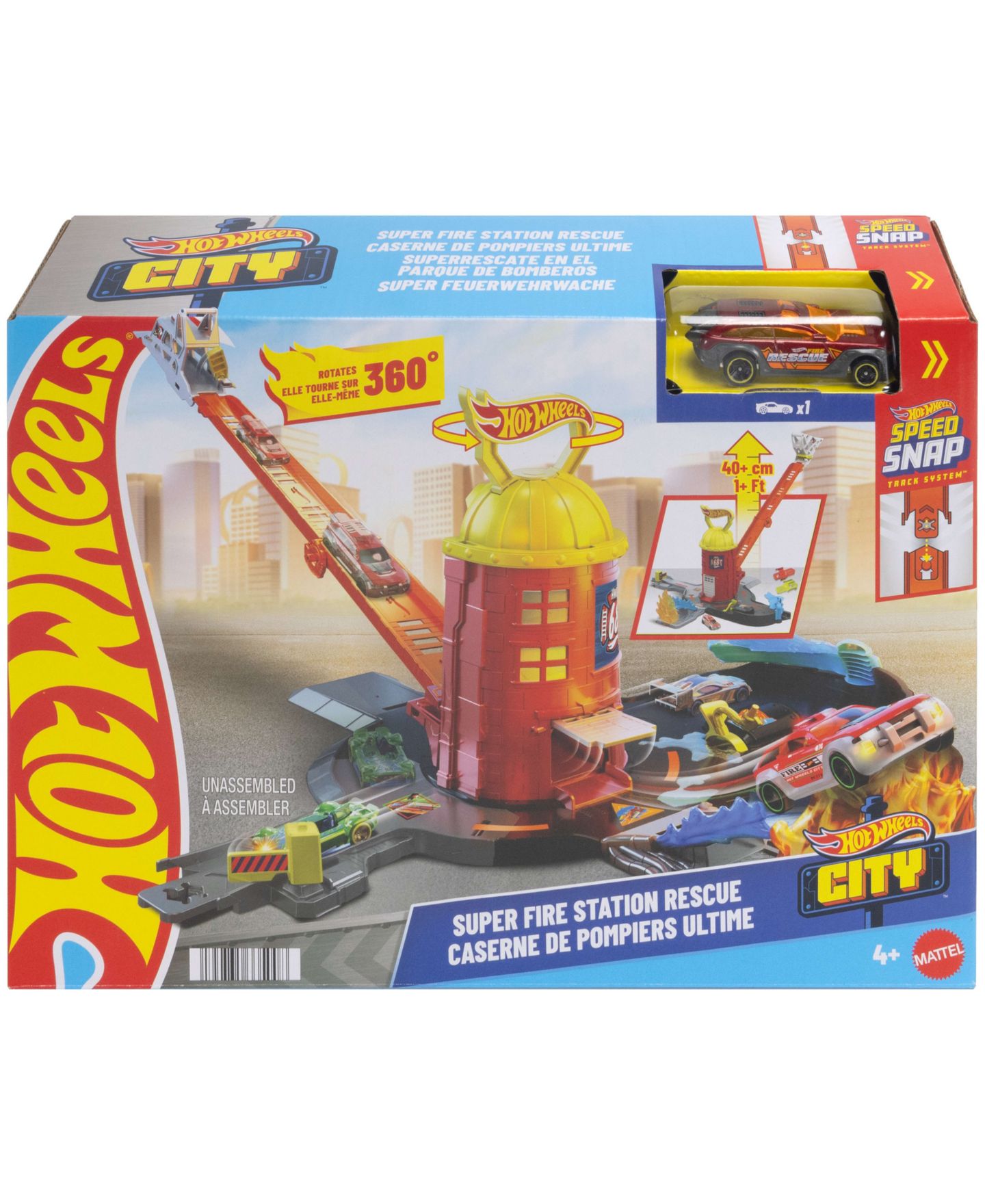 Детский игровой набор Hot Wheels City Super Fire Station Rescue Playset — фото 6
