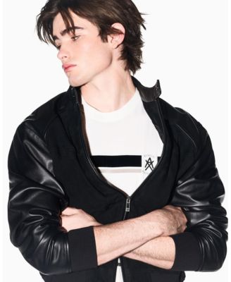 Men's Short Sleeve Flocked Stripe T-Shirt