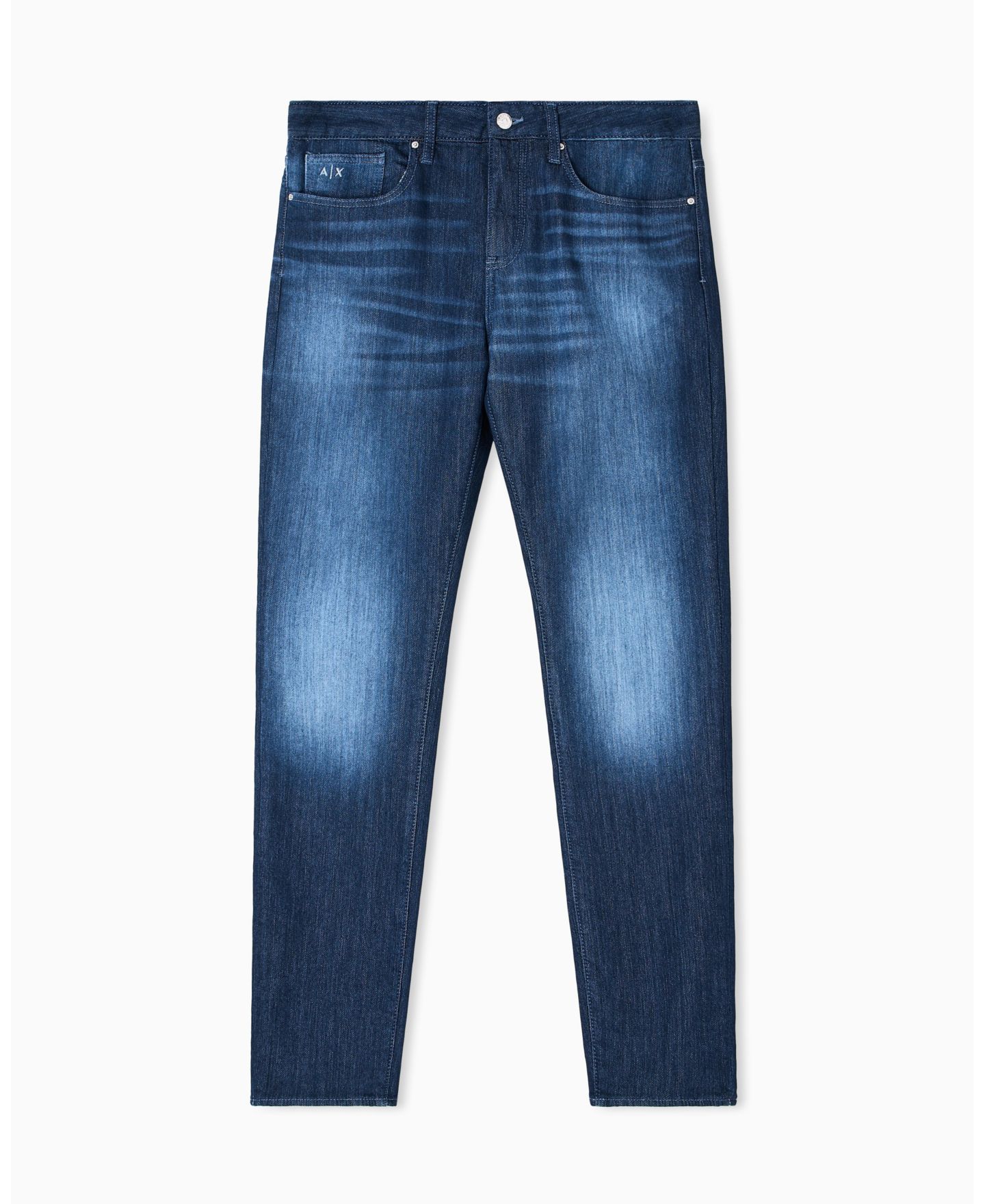 Мужские джинсы A|X Armani Exchange J14 Slim Fleece Stretch Denim Jeans, цвет: Тёмный синий джинсовый — фото 6