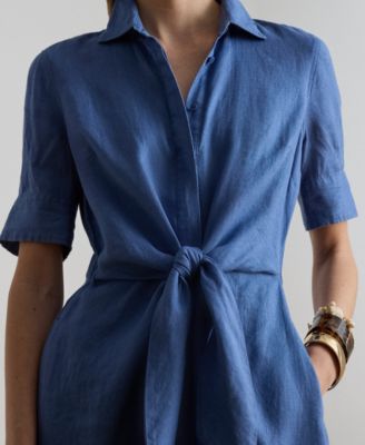 Petite Wakana Tie-Front Shirt Dress
