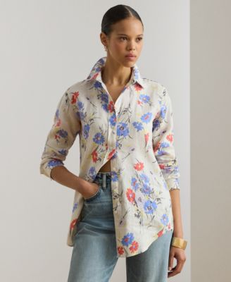 Petite Karrie Floral Long-Sleeve Shirt