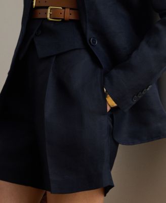 Petite Pleated Mid-Rise Shorts