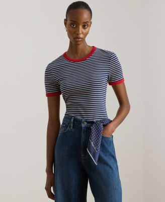 Petite Alli Striped Crewneck T-Shirt