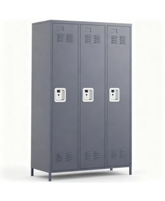3-Door Steel Employee Locker with Spacious Storage for Various Uses