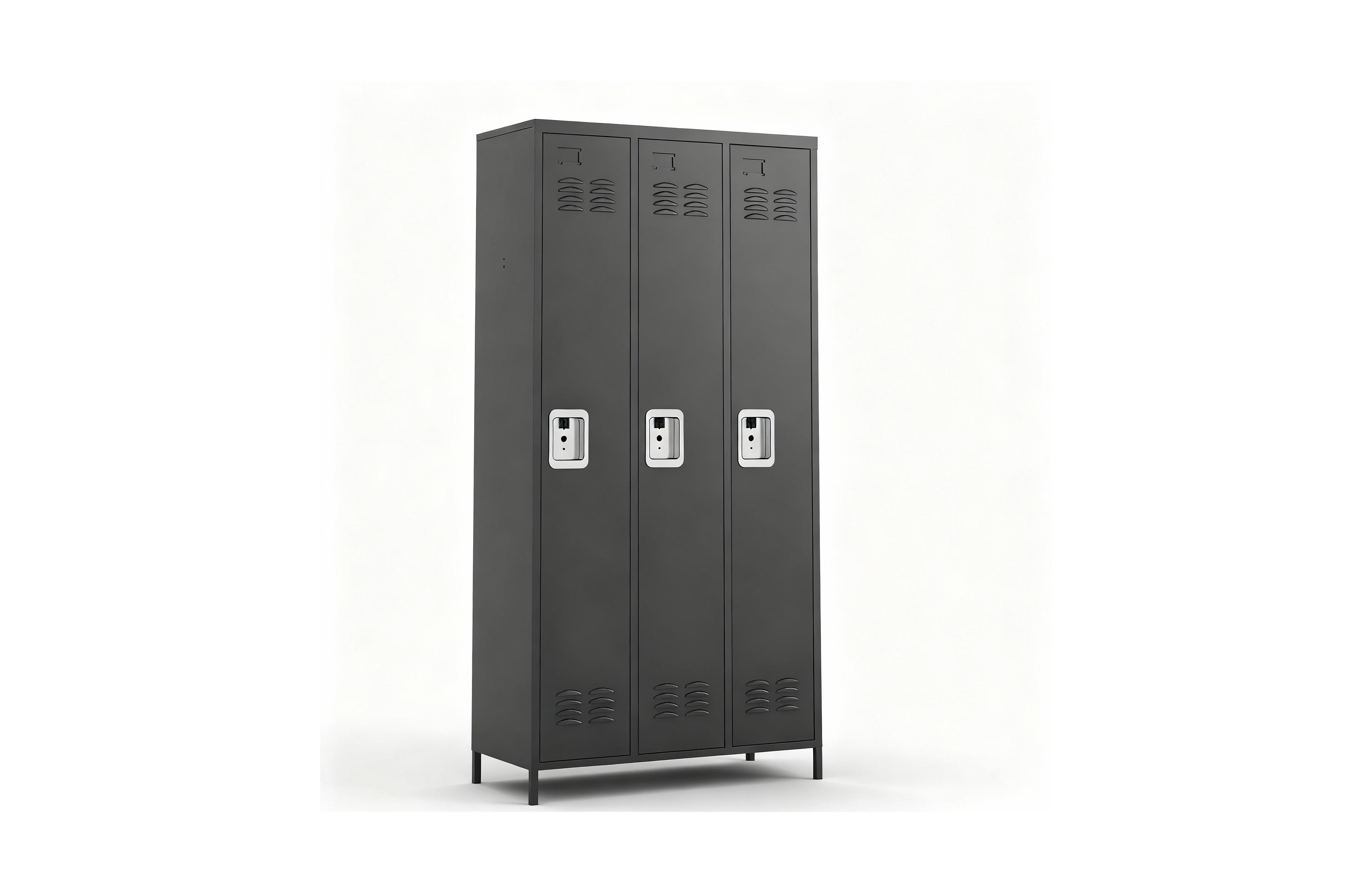 Yigii 3-Door Steel Employee Locker with Spacious Storage for Various Uses